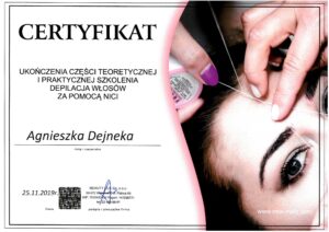 Agnieszka-Dejneka-Dyplom-Depilacja-włosów